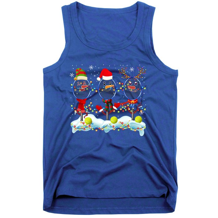 Elf Santa Reindeer Tennis Xmas Lights Tennis Player Gift Tank Top