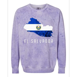 El Salvador Republica De El Salvador Map Salvadorean Colorblast Crewneck Sweatshirt