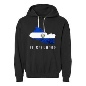 El Salvador Republica De El Salvador Map Salvadorean Garment-Dyed Fleece Hoodie