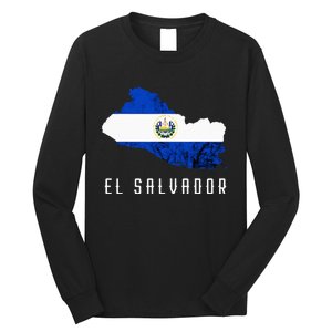 El Salvador Republica De El Salvador Map Salvadorean Long Sleeve Shirt