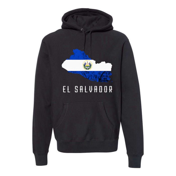 El Salvador Republica De El Salvador Map Salvadorean Premium Hoodie