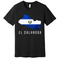 El Salvador Republica De El Salvador Map Salvadorean Premium T-Shirt