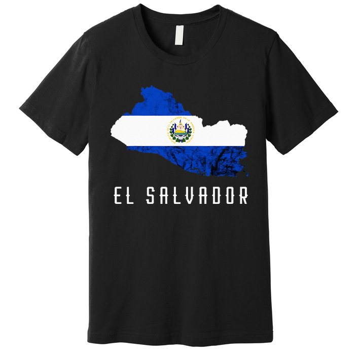 El Salvador Republica De El Salvador Map Salvadorean Premium T-Shirt