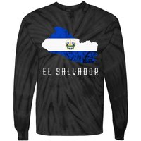 El Salvador Republica De El Salvador Map Salvadorean Tie-Dye Long Sleeve Shirt