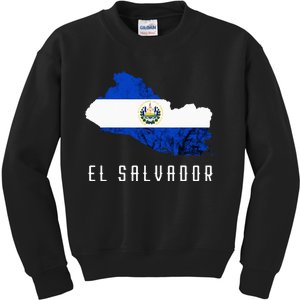 El Salvador Republica De El Salvador Map Salvadorean Kids Sweatshirt