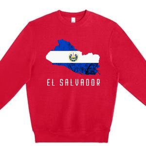 El Salvador Republica De El Salvador Map Salvadorean Premium Crewneck Sweatshirt