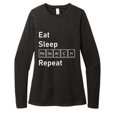 Eat Sleep Research Repeat Funny Science Chemistry Nerd Gift Womens CVC Long Sleeve Shirt