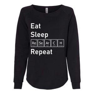 Eat Sleep Research Repeat Funny Science Chemistry Nerd Gift Womens California Wash Sweatshirt