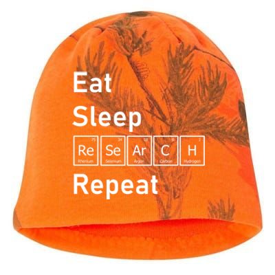 Eat Sleep Research Repeat Funny Science Chemistry Nerd Gift Kati - Camo Knit Beanie