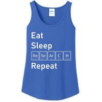 Eat Sleep Research Repeat Funny Science Chemistry Nerd Gift Ladies Essential Tank