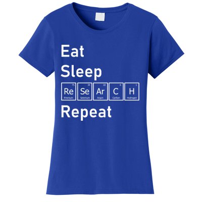 Eat Sleep Research Repeat Funny Science Chemistry Nerd Gift Women's T-Shirt