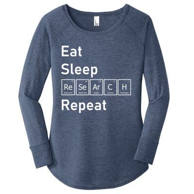 Eat Sleep Research Repeat Funny Science Chemistry Nerd Gift Women's Perfect Tri Tunic Long Sleeve Shirt