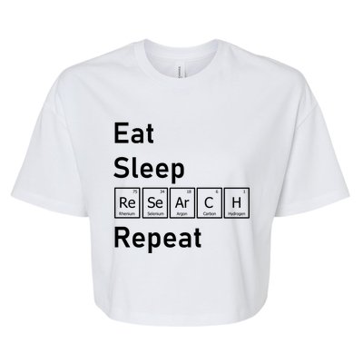 Eat Sleep Research Repeat Funny Science Chemistry Nerd Gift Bella+Canvas Jersey Crop Tee