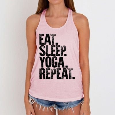 Eat Sleep Repeat Gift Eat Sleep Yoga Repeat Gift Women's Knotted Racerback Tank