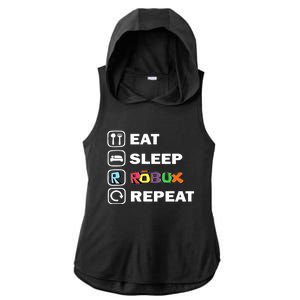 Eat Sleep Robux Repeat Noob And Professional Gamer Ladies PosiCharge Tri-Blend Wicking Draft Hoodie Tank