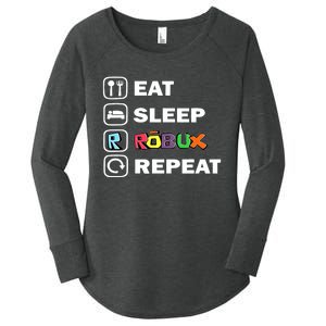 Eat Sleep Robux Repeat Noob And Professional Gamer Women's Perfect Tri Tunic Long Sleeve Shirt