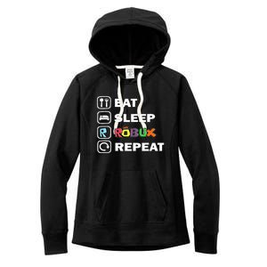 Eat Sleep Robux Repeat Noob And Professional Gamer Women's Fleece Hoodie