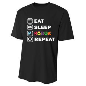 Eat Sleep Robux Repeat Noob And Professional Gamer Performance Sprint T-Shirt