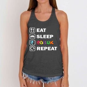 Eat Sleep Robux Repeat Noob And Professional Gamer Women's Knotted Racerback Tank