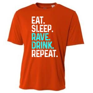 Eat Sleep Rave Repeat Funny Raving Gift Cooling Performance Crew T-Shirt