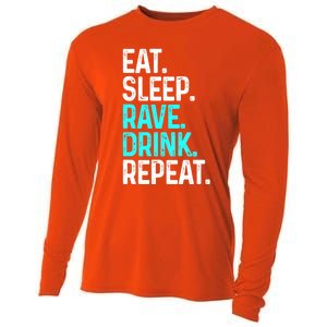 Eat Sleep Rave Repeat Funny Raving Gift Cooling Performance Long Sleeve Crew