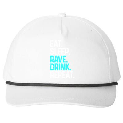 Eat Sleep Rave Repeat Funny Raving Gift Snapback Five-Panel Rope Hat