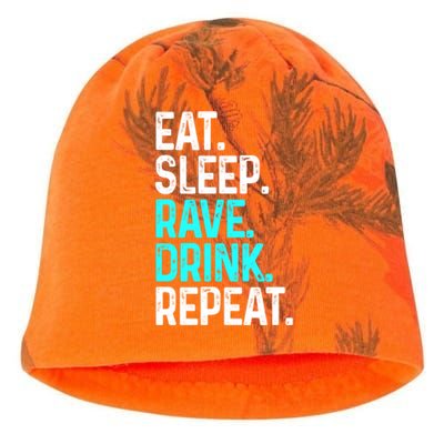 Eat Sleep Rave Repeat Funny Raving Gift Kati - Camo Knit Beanie