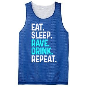 Eat Sleep Rave Repeat Funny Raving Gift Mesh Reversible Basketball Jersey Tank