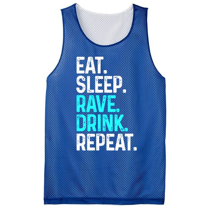 Eat Sleep Rave Repeat Funny Raving Gift Mesh Reversible Basketball Jersey Tank