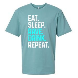 Eat Sleep Rave Repeat Funny Raving Gift Sueded Cloud Jersey T-Shirt