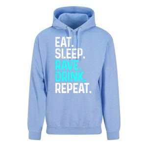 Eat Sleep Rave Repeat Funny Raving Gift Unisex Surf Hoodie