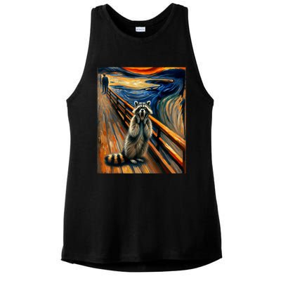 Expressionist Scream Raccoon Lovers | Artistic Raccoon Ladies PosiCharge Tri-Blend Wicking Tank