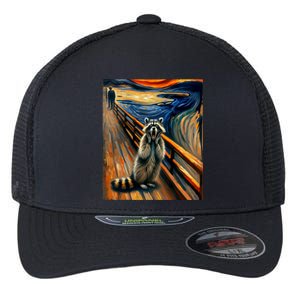 Expressionist Scream Raccoon Lovers | Artistic Raccoon Flexfit Unipanel Trucker Cap