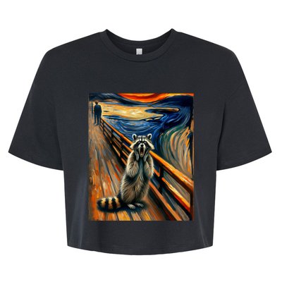 Expressionist Scream Raccoon Lovers | Artistic Raccoon Bella+Canvas Jersey Crop Tee