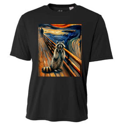 Expressionist Scream Raccoon Lovers | Artistic Raccoon Cooling Performance Crew T-Shirt