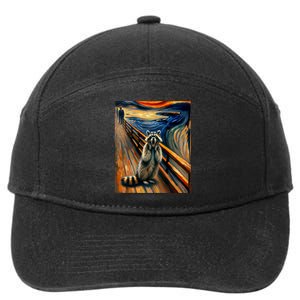 Expressionist Scream Raccoon Lovers | Artistic Raccoon 7-Panel Snapback Hat