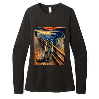 Expressionist Scream Raccoon Lovers | Artistic Raccoon Womens CVC Long Sleeve Shirt