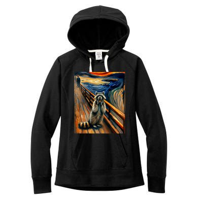 Expressionist Scream Raccoon Lovers | Artistic Raccoon Women's Fleece Hoodie