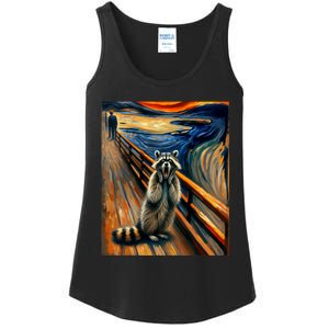 Expressionist Scream Raccoon Lovers | Artistic Raccoon Ladies Essential Tank