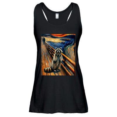 Expressionist Scream Raccoon Lovers | Artistic Raccoon Ladies Essential Flowy Tank