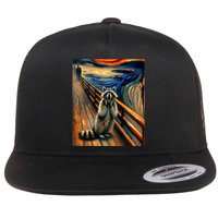 Expressionist Scream Raccoon Lovers | Artistic Raccoon Flat Bill Trucker Hat