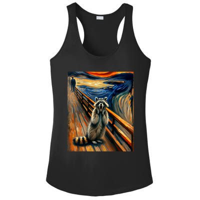 Expressionist Scream Raccoon Lovers | Artistic Raccoon Ladies PosiCharge Competitor Racerback Tank