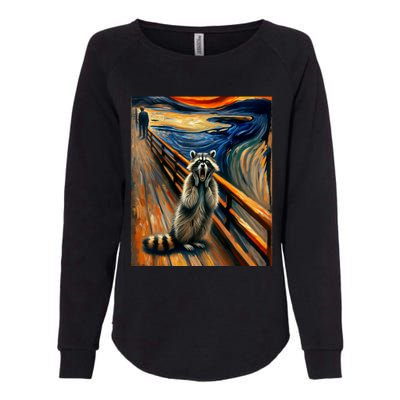 Expressionist Scream Raccoon Lovers | Artistic Raccoon Womens California Wash Sweatshirt