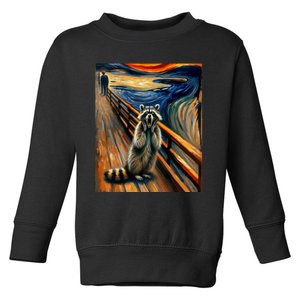 Expressionist Scream Raccoon Lovers | Artistic Raccoon Toddler Sweatshirt