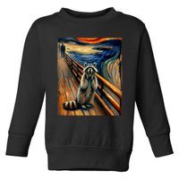 Expressionist Scream Raccoon Lovers | Artistic Raccoon Toddler Sweatshirt