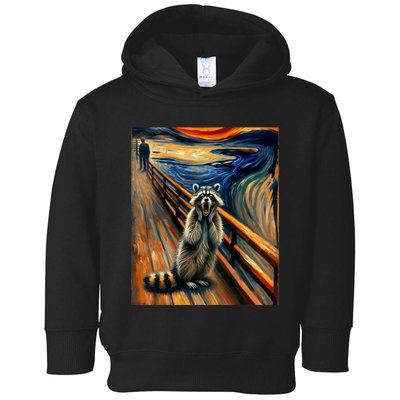 Expressionist Scream Raccoon Lovers | Artistic Raccoon Toddler Hoodie