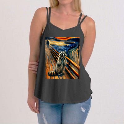 Expressionist Scream Raccoon Lovers | Artistic Raccoon Women's Strappy Tank