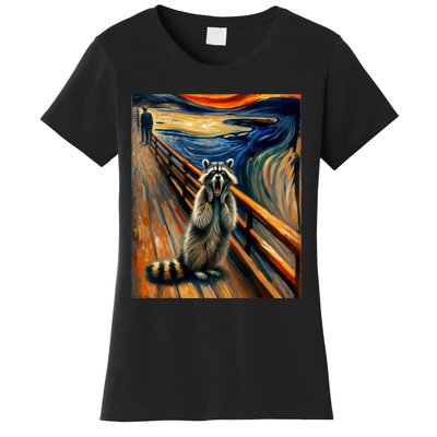 Expressionist Scream Raccoon Lovers | Artistic Raccoon Women's T-Shirt