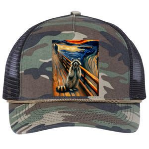 Expressionist Scream Raccoon Lovers | Artistic Raccoon Retro Rope Trucker Hat Cap