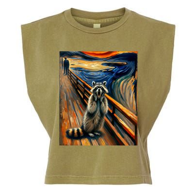 Expressionist Scream Raccoon Lovers | Artistic Raccoon Garment-Dyed Women's Muscle Tee